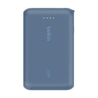 Belkin Powerbank mit integriertem USB-C Kabel, Blau, USB-C, 10.000 mAh