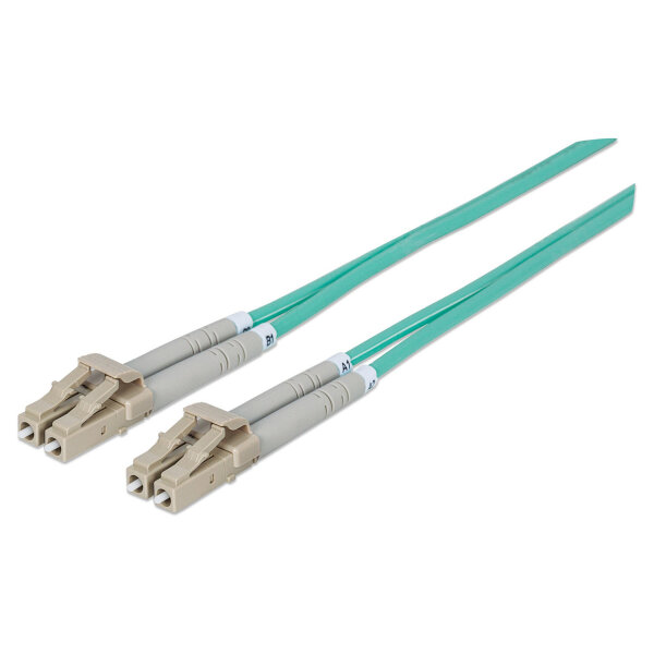 LWL Anschlusskabel LC/LC 1m Multimode OM3 aqua