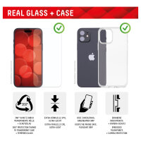 Displex Panzerglas und Schutzhülle für Iphone 15