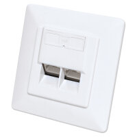INTELLINET 2-Port Cat6a 10G RJ45-Unterputzdose STP...