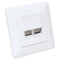 INTELLINET 2-Port Cat6a 10G RJ45-Unterputzdose STP...