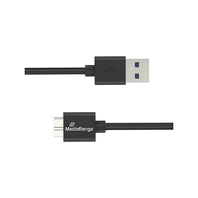 MediaRange Ladekabel USB-A auf Micro-B USB 3.0, 1.8m, sw