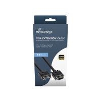 MediaRange VGA Verlängerungskabel, 2m, Schwarz