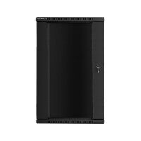 19" 22U 600x600 Wandgehäuse Glastür V2 (FlatPack) sw (Speditionsversand)
