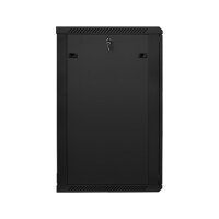 19" 22U 600x600 Wandgehäuse Glastür V2 (FlatPack) sw (Speditionsversand)