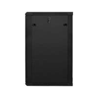 19" 22U 600x600 Wandgehäuse Glastür V2 (FlatPack) sw (Speditionsversand)