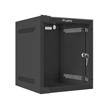 10" 6U 280x310 Wandgehäuse Glastür (FlatPack) sw