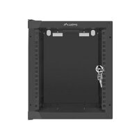 10" 6U 280x310 Wandgehäuse Glastür (FlatPack) sw