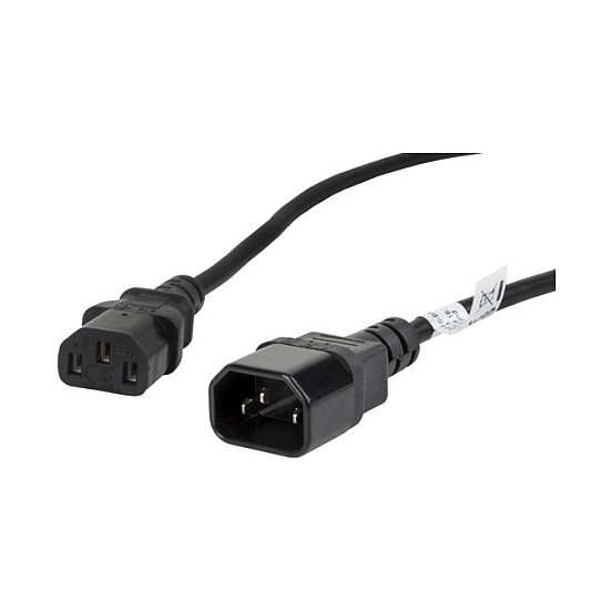 LANBERG Netzkabel-Verlängerung IEC 320 C13->C14 1,8m VDE sw