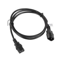 LANBERG Netzkabel-Verlängerung IEC 320 C13->C14 1,8m VDE sw
