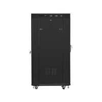 19" 22U 800x800 freist. LCD Glastür (FlatPack) sw (Speditionsversand)