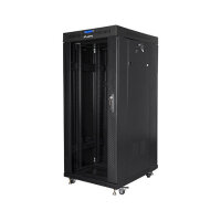 19" 22U 800x800 freist. LCD Glastür (FlatPack) sw (Speditionsversand)