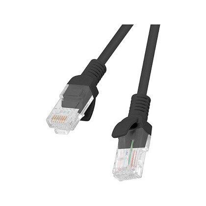 LANBERG Patchkabel CAT.5E UTP 0,25m Fluke Zertifikat schwarz