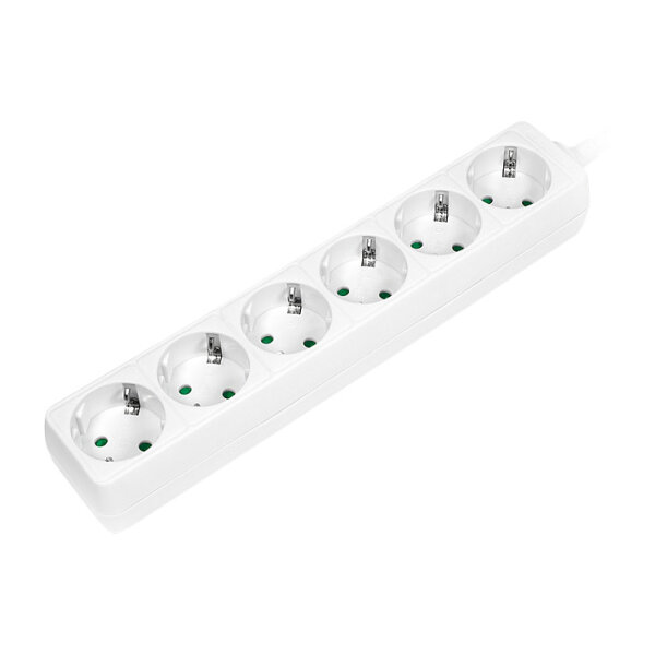 Logilink Steckdosenleiste 6-fach mit Schutzkontakt , weiß