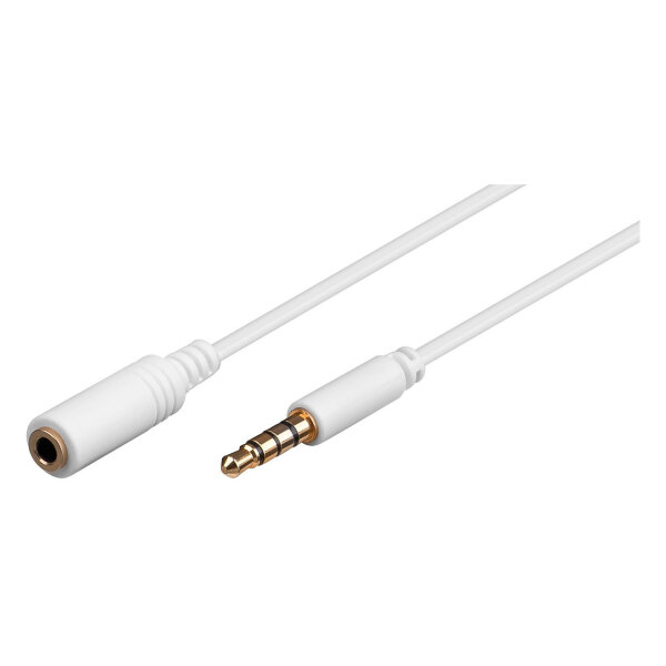 Goobay Kopfhörer & Audio Verlängerungskabel 3,5mm, 1m Weiss