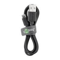 Goobay USB 2.0 Kabel, USB-A Stecker > USB-C Stecker (schwarz, 1 Meter)