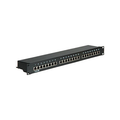 VALUE Kat.5e Class D 48.26cm 19Zoll-Patchpanel 24P geschirmt schwarz