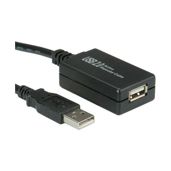VALUE USB 2.0 Verlngerung aktiv mit Repeater schwarz 12m