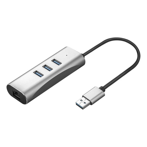 VALUE USB 3.2 Gen 1 zu Gigabit Ethernet Konverter + 3-Port USB Hub