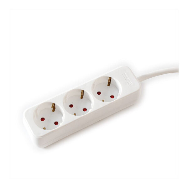 VALUE 3-fach Steckdosenleiste ohne Schalter, wei, 3 m