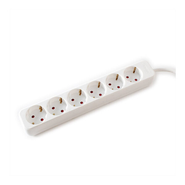 VALUE 6-fach Steckdosenleiste ohne Schalter, wei, 1,5 m