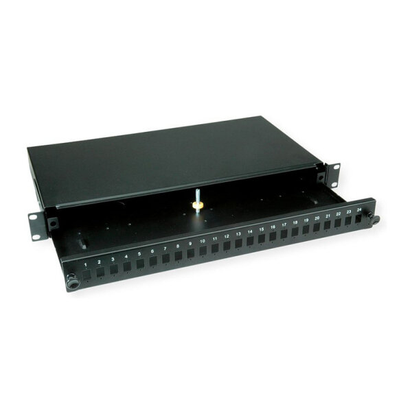VALUE 19-Zoll-Spleibox leer 1 HE, ausziehbar, 24x SC SX / LC DX