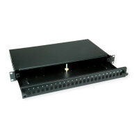 VALUE 19-Zoll-Spleibox leer 1 HE, ausziehbar, 24x SC SX / LC DX