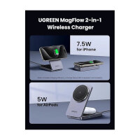 UGREEN W528 Magnetic Wireless Charger 2-in-1 Ladestation...