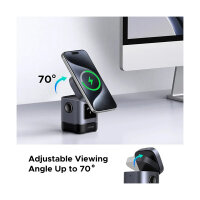 UGREEN Uno W709 2-in-1 Magnetic Wireless Charger 15W Ladestation Qi2 zertifiziert Display fuer iPhone und AirPods