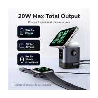 UGREEN Uno W709 2-in-1 Magnetic Wireless Charger 15W Ladestation Qi2 zertifiziert Display fuer iPhone und AirPods