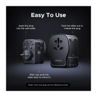 UGREEN S550 Travel Adapter Universal GaN 65W mit Typ B...