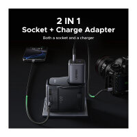 UGREEN S550 Travel Adapter Universal GaN 65W mit Typ B (USA) Typ E/F (EU) Typ G (Grobritannien) Typ I (Australien/China)
