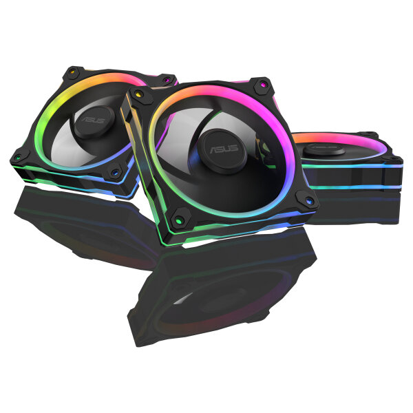 120mm ASUS PRIME MR120 ARGB Triple Pack Gehäuselüfter schwarz, 120 mm, PWM
