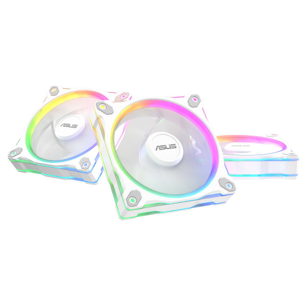 120mm ASUS PRIME MR120 ARGB Reverse Triple Pack Gehäuselüfter weiß, 120 mm, PWM