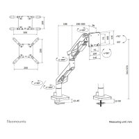 Neomounts ACE DS70-256BL1 Gaming Monitorarm Tischhalterung 61-145 cm 24-57 Zoll