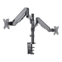 MANHATTAN Tischhalterung mit Gasdruckfeder und Kugelgelenk fuer zwei Monitore von 48,18-81,28cm 17Z-32Z und bis zu 8kg pro Arm