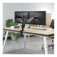 MANHATTAN Tischhalterung mit Gasdruckfeder und Kugelgelenk fuer zwei Monitore von 48,18-81,28cm 17Z-32Z und bis zu 8kg pro Arm