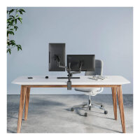MANHATTAN Tischhalterung mit Gasdruckfeder und Kugelgelenk fuer zwei Monitore von 48,18-81,28cm 17Z-32Z und bis zu 8kg pro Arm