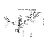 EQUIP 650134 17"-27" Neig-/schwenkbare Verdreifachenmonitorhalter