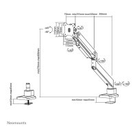 NewStar PLUS desk mount for curved / flat monitors up to 49 , silver