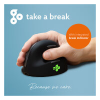 R-GO HE Maus - ergonomische Maus, Größe L, für Rechtshänder, vertikale Maus, 4 Tasten, kabellos