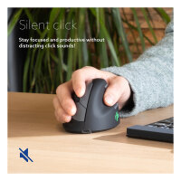 R-GO HE Maus - ergonomische Maus, Größe L, für Rechtshänder, vertikale Maus, 4 Tasten, kabellos