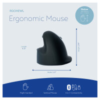 R-Go Maus HE ergonomisch rechts Bluetooth mittel schw./silb retail