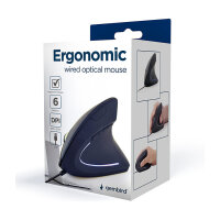 gembird Maus OPT ergonomisch 6-Tasten schwarz