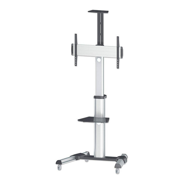 MANHATTAN Universal TV-Stnder auf Rollen fr TVs 93,98-218,44cm 37-86Zoll 50kg neigbar schwenkbar mit Kamerahalterung Fachboden