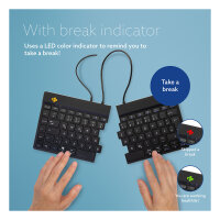 R-Go Split Break Ergonomische Tastatur, QWERTZ (DE) - schwarz, kabelgebunden