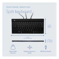 R-Go Split Break Ergonomische Tastatur, QWERTZ (DE) - schwarz, kabelgebunden