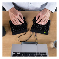 R-Go Split Break Ergonomische Tastatur, QWERTZ (DE) - schwarz, kabelgebunden