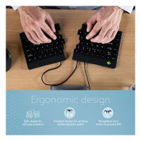 R-Go Split Break Ergonomische Tastatur, QWERTZ (DE) - schwarz, kabelgebunden