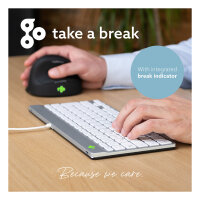 R-Go Compact Break ergonomische Tastatur QWERTZ (DE), verkabelt, weiß